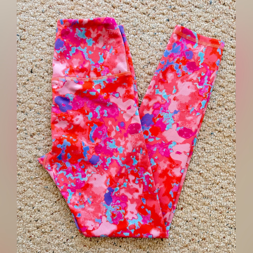 DAILY PRACTICE by Anthropologie Bright Colorful Pink Printed Leggings Size XS - Picture 10 of 13